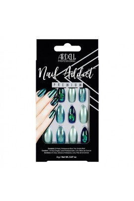 Ardell Nail Addict - Premium Artificial Nail Set - Green Glitter Chrome
