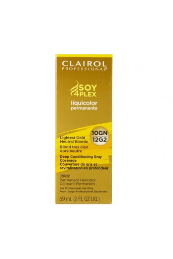Clairol Professional - SOY4PLEX - Liquicolor  Permanente - Lightest Gold Neutral Blonde 10GN/12G2 - 2 OZ / 59 mL 