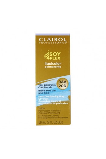 Clairol Professional - SOY4PLEX - Liquicolor Permanente - Very Light Ultra Cool Blonde - 9AA/20D - 2 oz / 59 mL