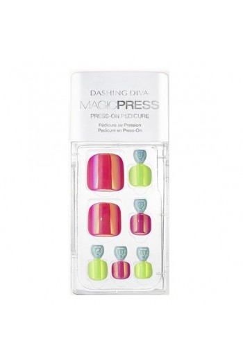 Dashing Diva - Magic Press - Press-On Pedicure - Neon Glow - 24 Pieces