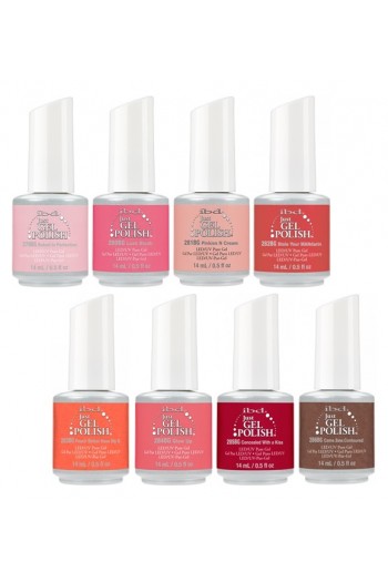 ibd Just Gel Polish - Peach Palette Collection - All 8 Colors - 14 ml / 0.5 oz