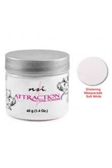 NSI Attraction Nail Powder - Glistening Masquerade Soft White - 40g / 1.4oz