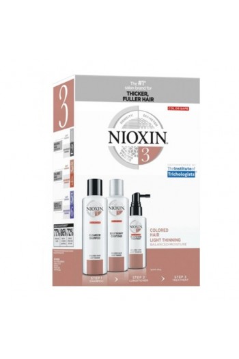 Nioxin System 3 - Colored Hair Light Thinning Balanced Moisture Kit - 3 pc