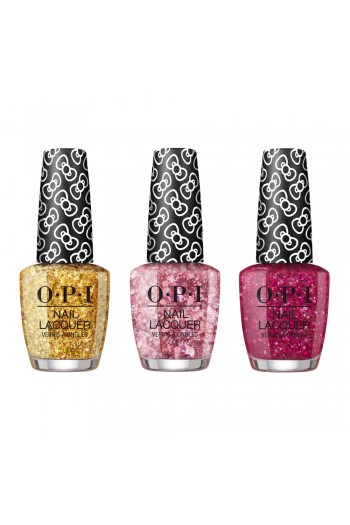 OPI Nail Lacquer - Hello Kitty 2019 Christmas Collection - Glitter Trio Set - 15ml / 0.5oz Each