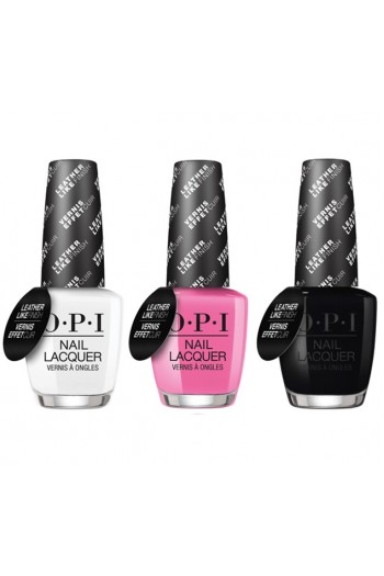 OPI Nail Lacquer - Grease Leather Like Finish Collection - All 3 Colors - 0.5 oz /15 mL Each