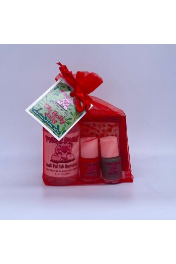 Piggy Paint - Oh Holly Jolly Gift Kit - 2 Mini Polish+1 Remover + 1 Stickers - 0.25oz/7.4ml each, 3.4 oz/100ml