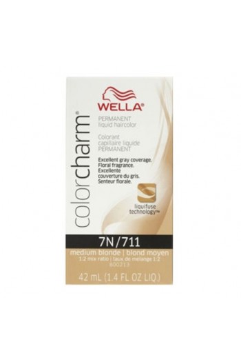 Wella - Colorcharm - Permanent Liquid - Medium Blonde 7N /711 - 1.4 OZ / 42 mL