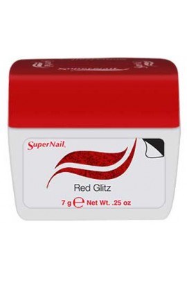 SuperNail Accelerate Soak Off Color Gel Polish - Red Glitz - 0.25oz / 7g