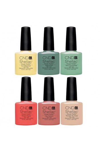 CND Shellac Power Polish - Open Road Collection - 0.25oz / 7.3mL EACH - ALL 6 Colors