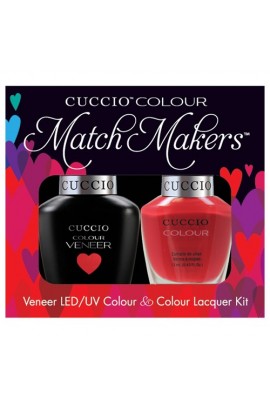 Cuccio Match Makers - Veneer LED/UV Colour & Colour Lacquer - A Pisa My Heart - 0.43oz / 13ml each