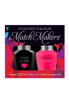 Cuccio Match Makers - Veneer LED/UV Colour & Colour Lacquer - Double Bubble Trouble - 0.43oz / 13ml each