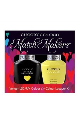Cuccio Match Makers - Veneer LED/UV Colour & Colour Lacquer - Lemon Drop Me a Lime - 0.43oz / 13ml each