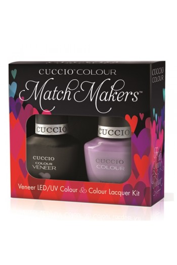 Cuccio Match Makers - Veneer LED/UV Colour & Colour Lacquer - Peace, Love & Purple - 0.43oz / 13ml each