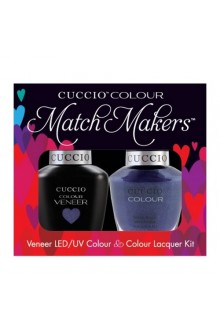 Cuccio Match Makers - Veneer LED/UV Colour & Colour Lacquer - Purple Rain in Spain - 0.43oz / 13ml each