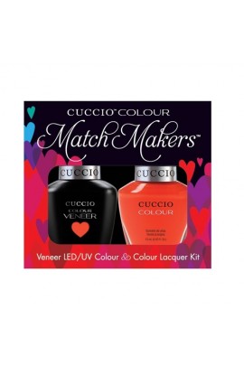 Cuccio Match Makers - Veneer LED/UV Colour & Colour Lacquer - Costa Rican Sunset - 0.43oz / 13ml each