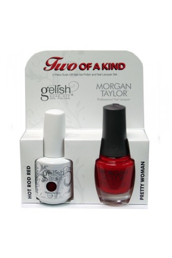 Nail Harmony Gelish & Morgan Taylor Nail Lacquer - Two Of A Kind Core Duo - Hot Rod Red & Pretty Woman