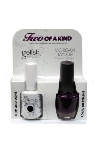 Nail Harmony Gelish & Morgan Taylor Nail Lacquer - Two Of A Kind Core Duo - Plum and Done & Royal Treatment