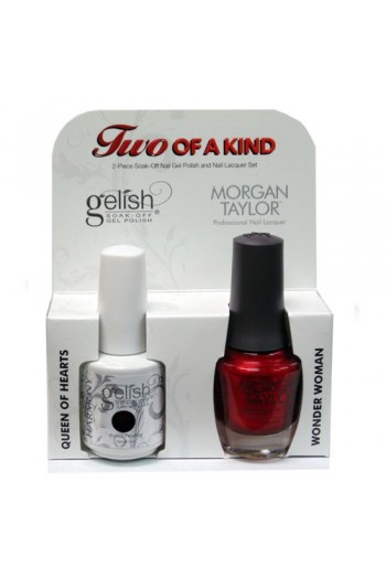 Nail Harmony Gelish & Morgan Taylor Nail Lacquer - Two Of A Kind Core Duo - Queen of Hearts & Wonder Woman