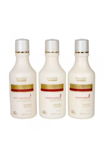 Inoar - G-Hair Smoothing Treatment - 3-Step Keratin Kit - 8.4oz / 250ml each