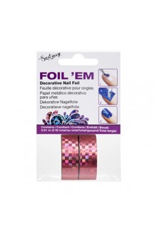 It's So Easy Nails - Foil 'Em Decorative Nail Foil - Light Pink Holographic Checkered - 3ft / 0.91m