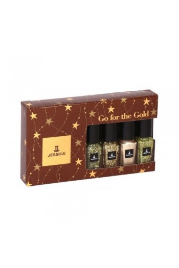 Jessica Effects Glitzy Glitter Nail Polish - Go For The Gold Collection Mini Gift Set - 0.18oz / 5ml