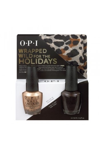 OPI Nail Lacquer - Wrapped for the Holidays Duo #1 - FREE Cheetah Print Scarf