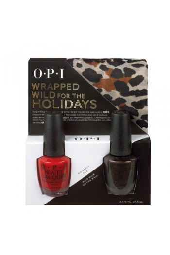 OPI Nail Lacquer - Wrapped for the Holidays Duo #2 - FREE Cheetah Print Scarf