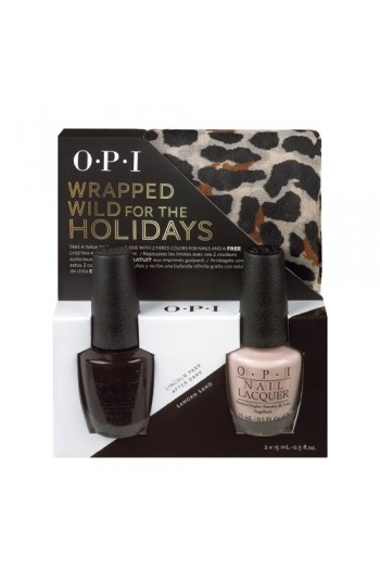 OPI Nail Lacquer - Wrapped for the Holidays Duo #3 - FREE Cheetah Print Scarf