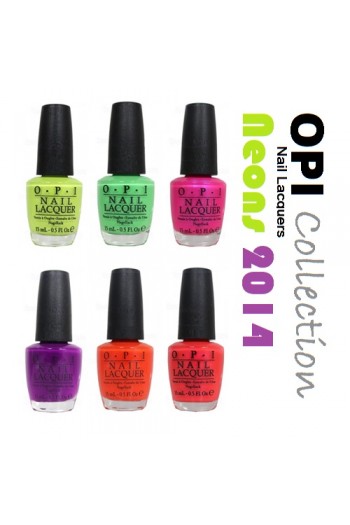 OPI Nail Lacquer - Neons 2014 Collection - 0.5oz / 15ml each - All 6 Colors