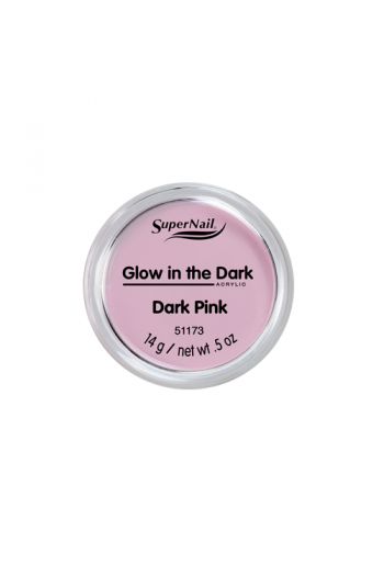 SuperNail Acrylic Powder - Glow in the Dark - Dark Pink - 0.5oz / 14g
