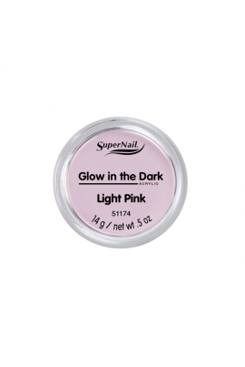 SuperNail Acrylic Powder - Glow in the Dark - Light Pink - 0.5oz / 14g